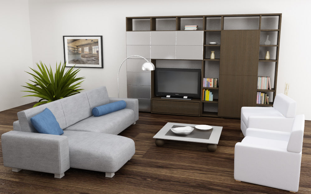 living room in 3ds max